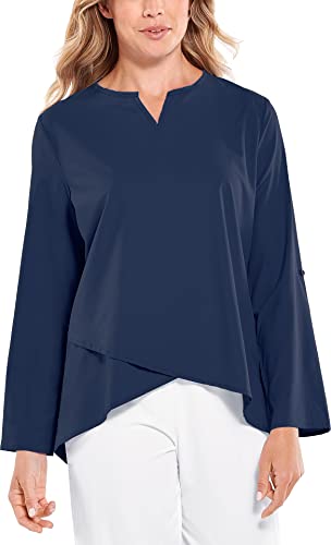 Coolibar UPF 50+ Women's Santa Barbara Tunic Top - Sun Protective (2X- Navy)