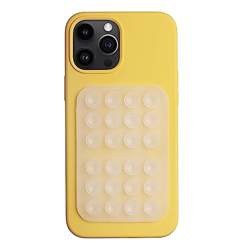 OCTOBUDDY MAX Silicone Suction Phone Case Adhesive Mount - Hands-Free, Strong Grip Holder for Selfies and Videos - Durable, Easy to Use - iPhone and Android Compatible - 2.6″ x 3.9″, Transparent
