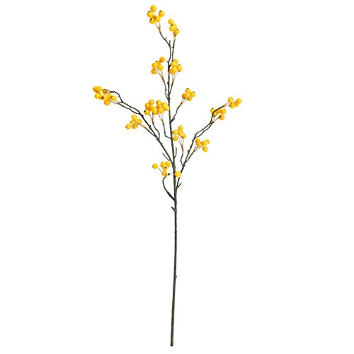 Fruit Artificial Decor Pomegranate Bouquet Floral Rose Garden Home Berries Artificial Flowers Winter Flowers (Yellow, One Size)