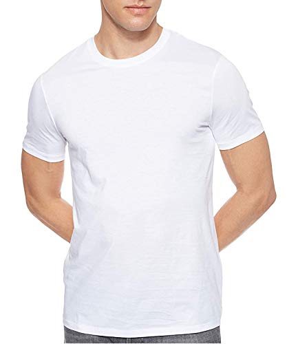 A|X ARMANI EXCHANGE Men's Solid Colored Basic Pima Crew Neck - white - Large