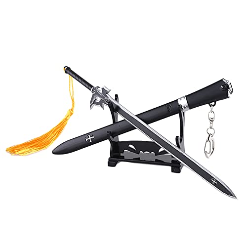JCvCX SAO Kirito Cosplay Elucidator Sword Keychain Pendant Set