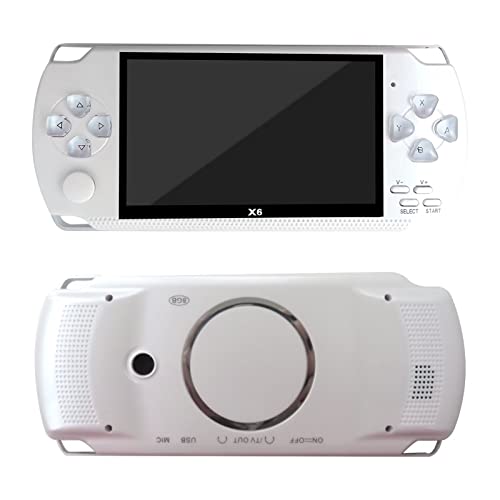4.3 inch 8GB Handheld Game Console Built in 1000+ Retro Games Support 18 Language, can Combine Gaming, Movie Watching, Stereo Music Listening, Voice Recording Functions (White)