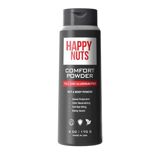 Happy Nuts Comfort Powder - Anti-Chafing, Sweat Defense & Odor Control for The Groin, Feet, and Body - Body Powder for Men (Original)