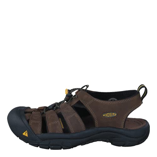 KEEN Men's Newport Closed Toe Leather Sandals, Bison/Bison, 9.5