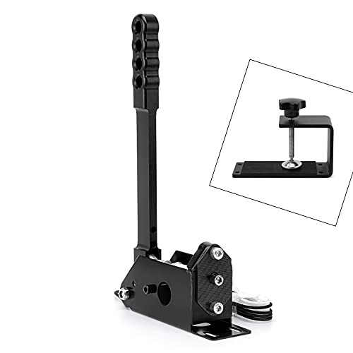 64 Bit USB PC Sim Handbrake,Compatible with Logitech G27 G29 G920 T500 T300 Linear E Brake for Sim Racing Games DiRT Rally, LFS, Assetto Corsa,WRC, Forza Horizon Fanatecosw PC Windows Hall Sensor,78 inch USB Cable (With Clamp, Black)