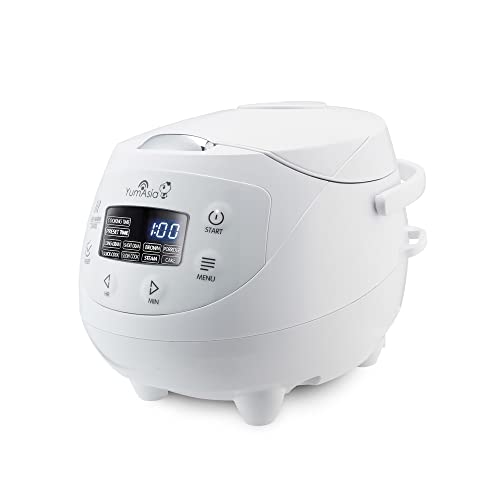 Yum Asia Panda Mini Rice Cooker With Ninja Ceramic Bowl and Advanced Fuzzy Logic (3.5 cup, 0.63 litre) 4 Rice Cooking Functions, 4 Multicooker functions, Motouch LED display - 120V (Arctic White)