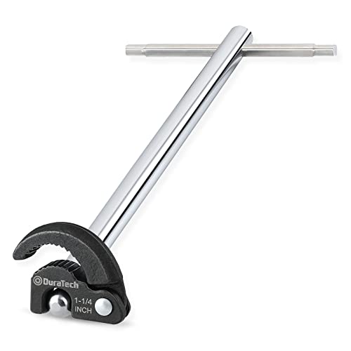 DURATECH 11' Basin Wrench, Sink Wrench, Adjustable Tap Nut Spanner Basin Spanner, Capacity of 3/8' to 1-1/4' for Fixing Back and Union Nuts Under Sink