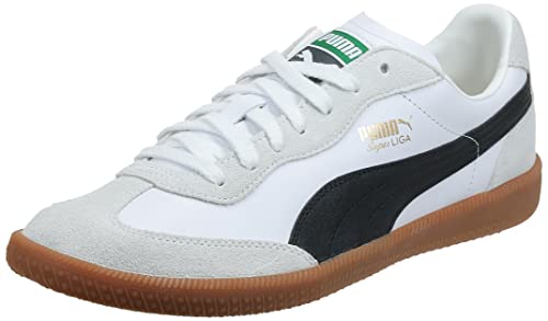 PUMA Men's SUPER LIGA OG RETRO Sneaker, Puma White-Puma Black-Puma Team Gold, 9