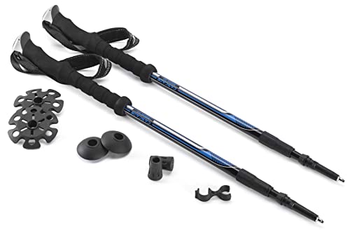 Cascade Mountain Tech Trekking Poles, Twist Blue EVA , One Size