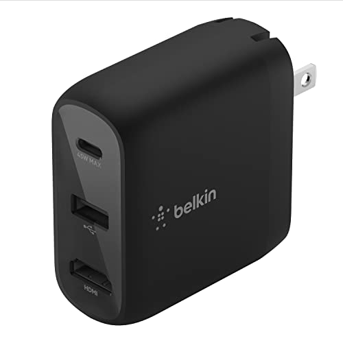 Belkin 45W PD Charger and Dock Compatible with Nintendo Switch, Portable Compact Docking Station for Travel with Power Delivery Charging, HDMI Adapter for 4K USB Type C Screen Projection TV or Monitor