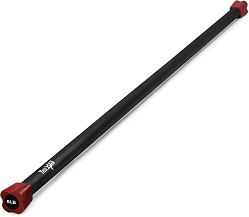 Yes4All Total Body Weighted Workout Bar, Body Bar For Exercise, Therapy, Aerobics, and Yoga, Strength Training 8lbs