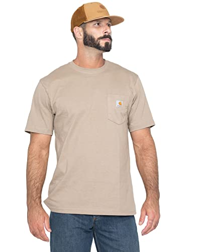 CarharttmensLoose Fit Heavyweight Short-Sleeve Pocket T-ShirtDesertLarge Tall