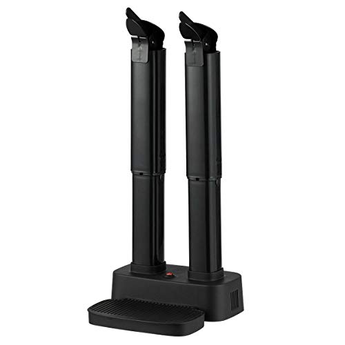 COSTWAY Electric Shoe Dryer, Double Free-Retractable Drying Tubes, ETL Certified, Suitable for Home, Hotel, Office (Black)