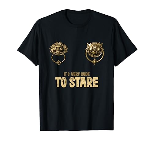 It's Very Rude To Stare Labyrinth Door Knocker T-Shirt
