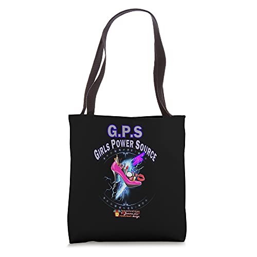 Bemore.Plus Designs,(GPS) Girl's Power Source teaseteetops, Tote Bag