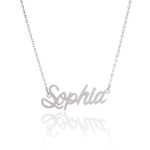 AOLO Stainless Steel Beautiful Sophia Girl's Name Necklace Sophia