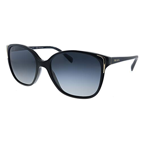 Prada Conceptual PR 01OS 1AB5W1 Black Plastic Square Sunglasses Grey Gradient Polarized Lens