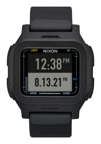 NIXON Regulus Expedition A1324 - All Black - 100M Water Resistant Digital Sport Watch (47.5 mm Watch Face, 24mm PU/Rubber/Silicone Band)