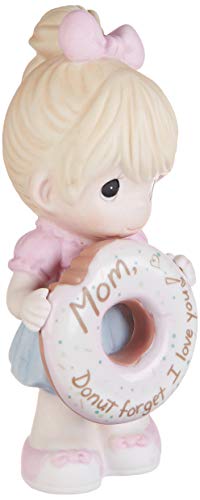 Precious Moments 193013 Mom Forget I Love You Girl with Donut Bisque Porcelain Figurine, One Size, Multicolor