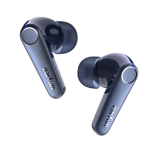 EarFun Air Pro 3 Noise Cancelling Wireless Earbuds, Qualcomm aptX Adaptive Sound, 6 Mics CVC 8.0 ENC, Bluetooth 5.3 Earbuds, Multipoint Connection, 45H Playtime, App Customize EQ, Blue