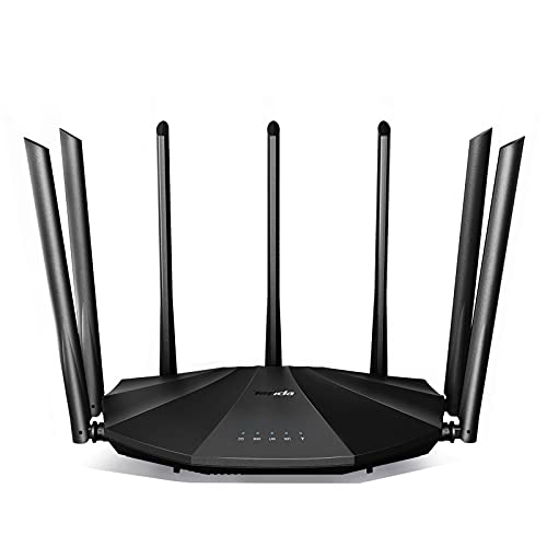 Tenda AC23 Smart WiFi Router - Dual Band Gigabit Wireless (up to 2033 Mbps) Internet Router for Home, 4X4 MU-MIMO Technology, Up to 1400 sq ft Coverage Parental Control Compatible with Alexa (AC2100)