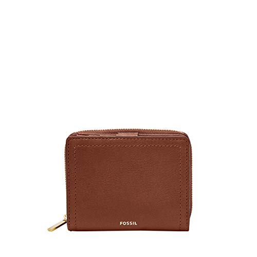 Fossil Women's Logan Leather Wallet RFID Blocking Small Multifunction, Brown Multi (Model: SL7923200)
