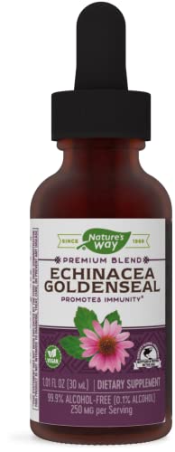 Nature's Way Premium Formula Echinacea-Goldenseal, 250 mg per serving, 99.9% Alcohol-Free, 1.01 Oz.