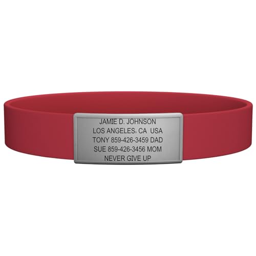 ROAD iD Official Stretch ID Bracelet for Men and Women - Stretchable and Comfy Silicone Bracelets for Identification, Emergency & Medical Information for Athletes & Travelers (13mm Wide)