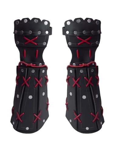 Leather Samurai Armor | Medieval Viking Cosplay Armor | Leather Knight Armor |Steampunk Fantasy Unisex Viking Armor (Black Arm Armor)