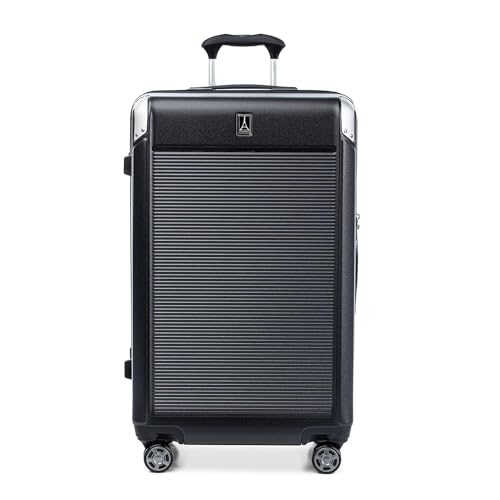 Travelpro Platinum Elite Hardside Expandable Spinner Wheel Luggage TSA Lock Hard Shell Polycarbonate Suitcase, Shadow Black, Checked Large 28-Inch