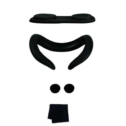 pulunto for Meta Quest 3 Eye Mask and Glasses Lens Cap Protector Protective Lens Cover Silicone Sweat Resistant Cover Light Blocking Face Mask VR Accessories