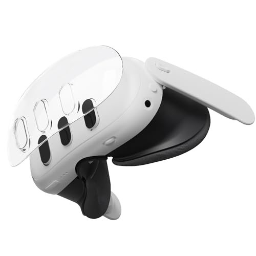APEXINNO VR Shell Cover Skin for Meta Quest 3 Headset Accessories, Transparent Shell Headset Protector for Oculus Quest 3 VR Headsets, PC Material
