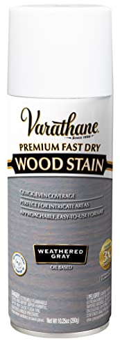 Varathane 385551 Premium Fast Dry Wood Stain Spray, 10.25 oz, Weathered Gray