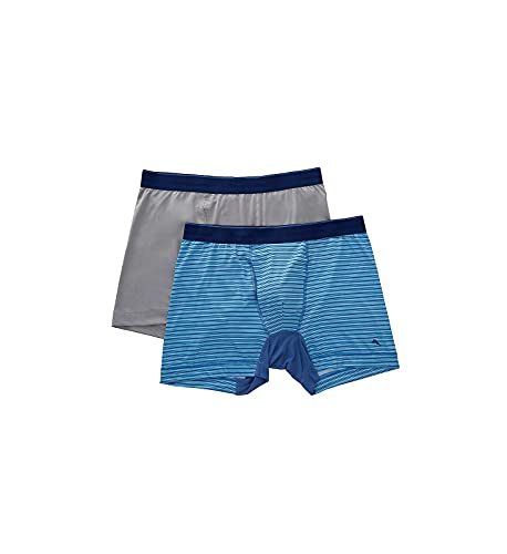 Tommy Bahama 2-Pack Mesh Tech Boxer Briefs Aqua Stripe SM (28-30' Waist)