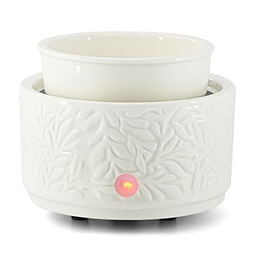 ElusiaKa Wax Melt Warmer Ceramic 3-in-1 Electric Candle Wax Warmer for Scented Wax Melter Oil Burner for Home Office Bedroom Aromatherapy Gift