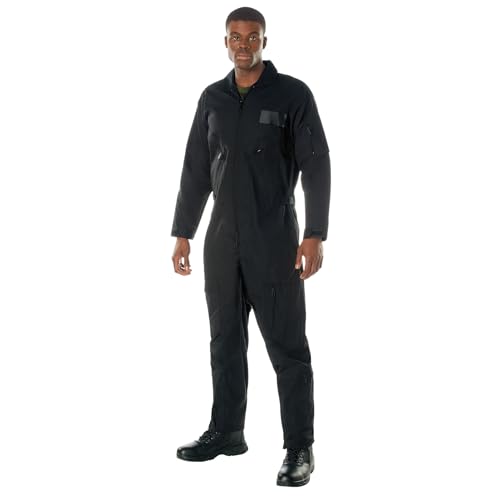 Rothco Flightsuit – Mens Pilot Coveralls – Costume Cosplay Jumpsuit – Black – L