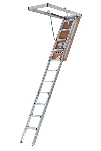 LITE 10-Foot Aluminium Attic Ladder 56' W x 22.5' H, 375-Pound Load Capacity, Type IAA, AP2240MS