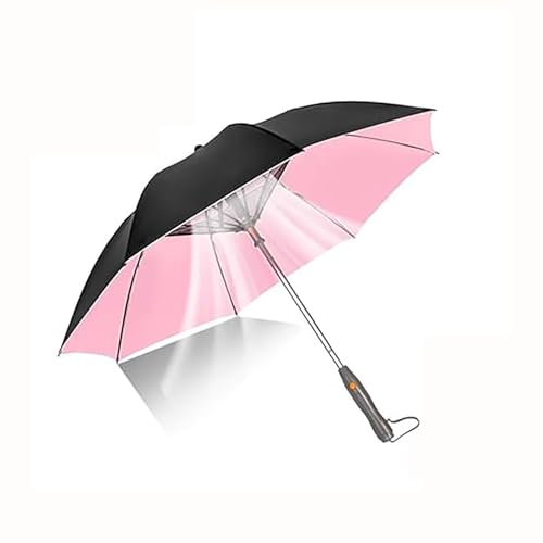Qhnxyh 3 in 1 Umbrella with Fan, Sun Umbrella with Fan and Mister, Misting Umbrella with Fan, Umbrella With Fan And Mist Spray, Fan Umbrella With Mister, Umbrella With Fan (Color : C-Charging model)