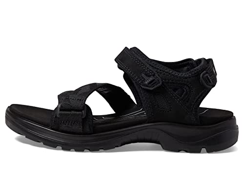 ECCO Women's Yucatan Coast Sport Sandal, Black Nubuck, 8-8.5