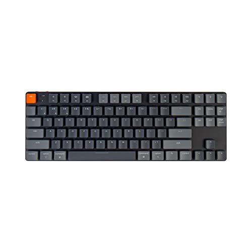 Keychron K1 SE, 87 Keys Ultra-Slim Wireless Bluetooth/USB Wired Mechanical Keyboard with RGB LED Backlit, Hot Swappable Low-Profile Gateron Mechanical Blue Switch Compatible with Mac Windows