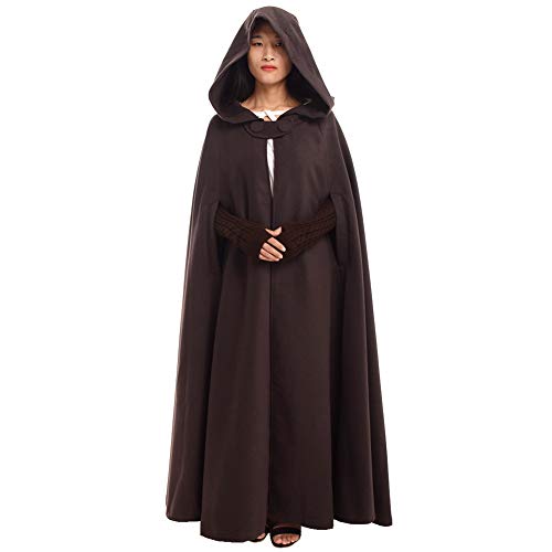 GRACEART Women's Hoodie Woolen Cape Cloak Long Brown
