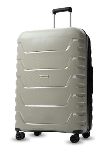 LUGGEX 28 Inch Luggage with Spinner Wheels - Polypropylene Lightweight Luggage Expandable - Effortless Expansion, Weightless Journey(Champagne Suitcase)