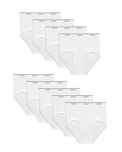 Fruit of the Loom mens Tag-free Cotton Briefs, 9 Pack - White, Large US