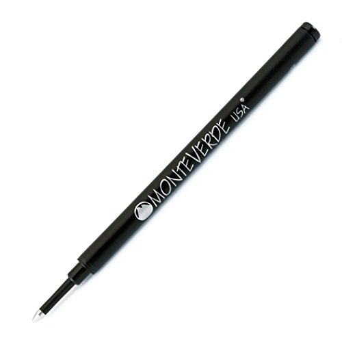 MONTEVERDE Ceramic Rollerball Refill for Capped Rollerball Pens, Black, 6 Pack (G233BK)