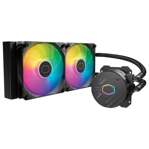 Cooler Master MasterLiquid 240L Core 240mm Close-Loop AIO Liquid Cooler, ARGB Sync, Gen S Coldplate Pump, 120mm PWM, CryoFuze 14W/mK, AMD Ryzen AM5/AM4, Intel LGA1700/1200 (MLW-D24M-A18PZ-R1), Black