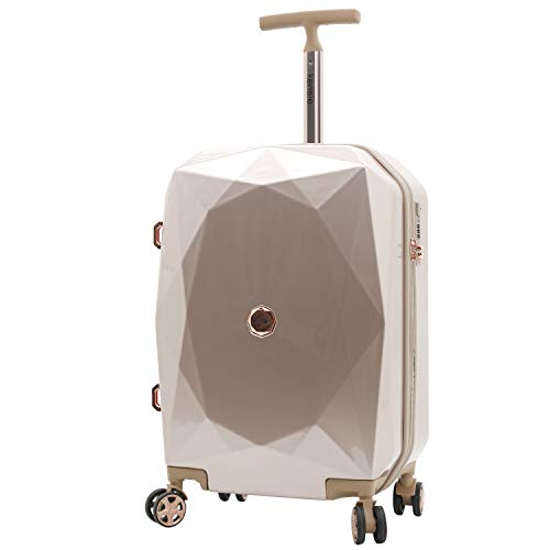 kensie Women's Gemstone Luggage Set, Rose Gold, 20-Inch Carry-On