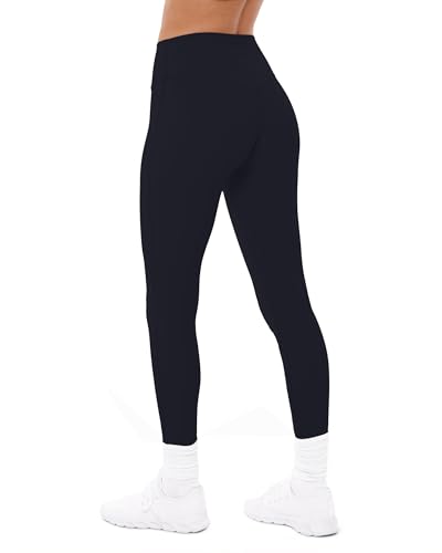 PAVOI ACTIVE FlexFlow Collection | Women's Sculpting High Waisted Low Impact Full Length Gym Yoga Leggings | Small, Black, 25'