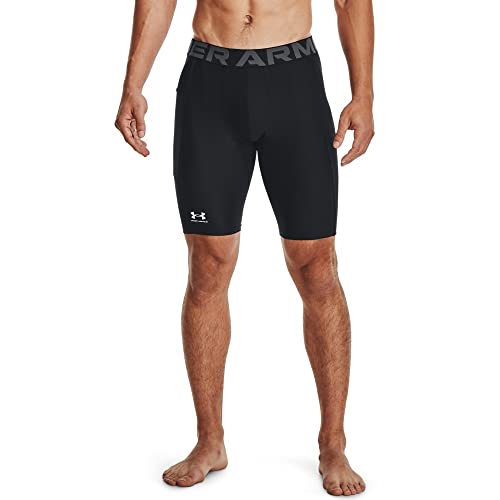 Under Armour Men's HeatGear Pocket Long Shorts , Black (001)/Pitch Gray , Medium