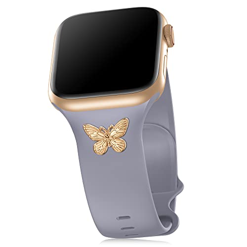 Aopigavi Designer Silicone Watch Bands with Studs Compatible with Apple Watch Band 38mm 44mm 40mm 45mm 41mm 42mm 49mm, Sport Straps Decorative Charms Nails for iwatch Ultra SE Series 8/7/6/5/4/3/2/1