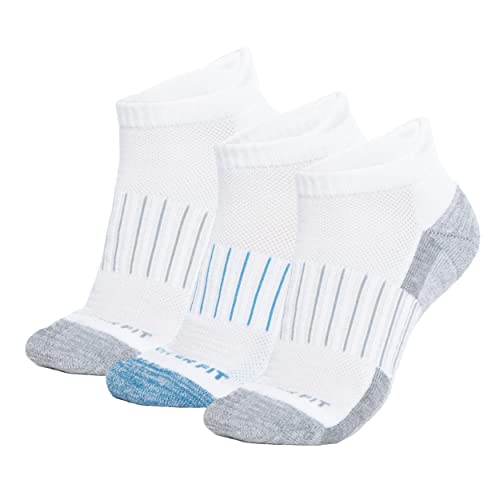 Copper Fit Unisex Copper Infused Ankle length Socks - 3 Pack ,White, Large/X-Large